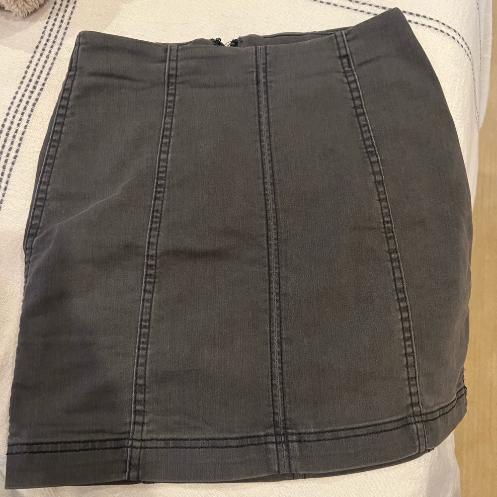 Free People dark grey denim Skirt